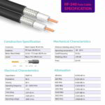 HF240 Twin Coaxial Cable, Pure Copper conductor, PVC jacket (LMR240 equivalent)